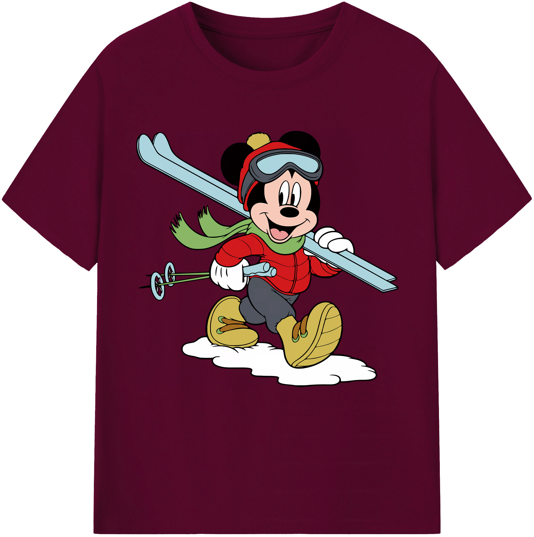 ミッキーマウス Mickey Mouse レディースカジュアルプリントTシャツ（綿100％）
